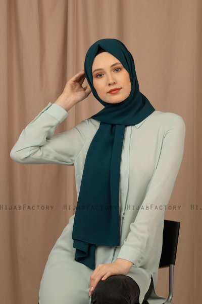 Yildiz - Hijab Crepe Chiffon Verde Oscuro