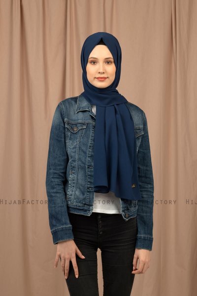 Yildiz - Hijab Crepe Chiffon Azul Marino