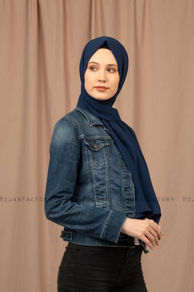 Yildiz - Hijab Crepe Chiffon Azul Marino