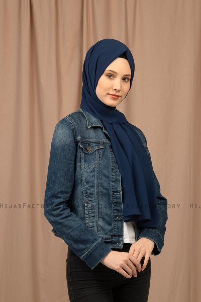 Yildiz - Hijab Crepe Chiffon Azul Marino