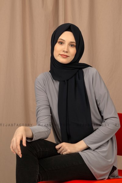 Yildiz - Hijab Crepe Chiffon Azul Marino Oscuro