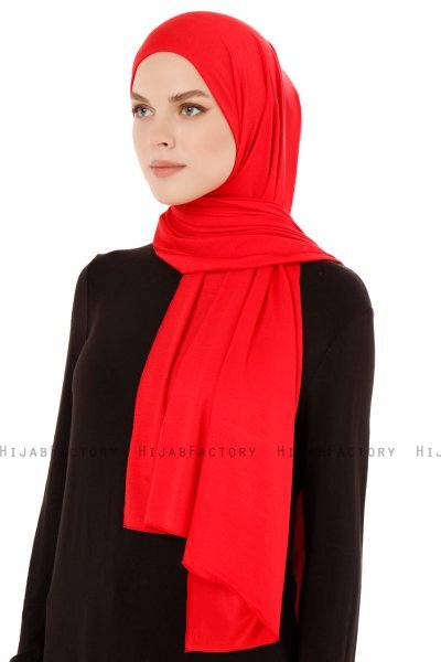 Melek - Hijab Jersey Premium Rojo - Ecardin