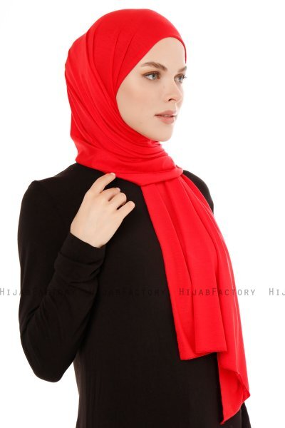 Melek - Hijab Jersey Premium Rojo - Ecardin