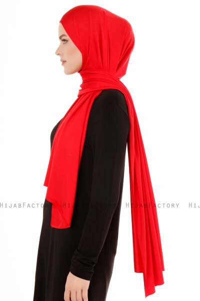Melek - Hijab Jersey Premium Rojo - Ecardin