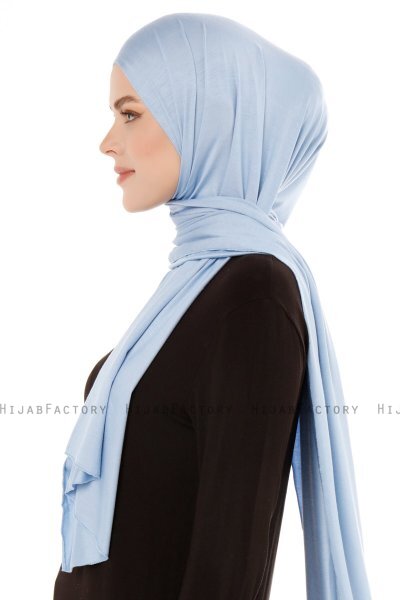 Melek - Hijab Jersey Premium Azul Claro - Ecardin