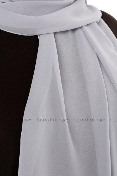 Derya - Hijab Práctico Chiffon Gris Claro
