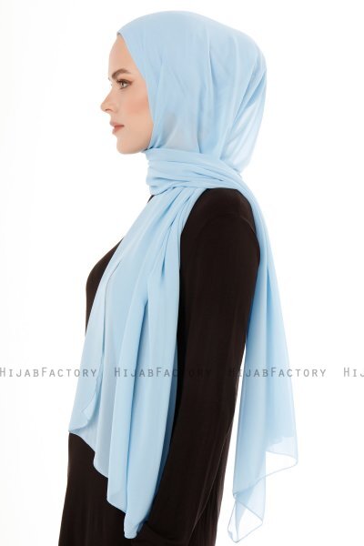Derya - Hijab Práctico Chiffon Azul Claro
