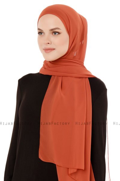 Derya - Hijab Práctico Chiffon Ladrillo