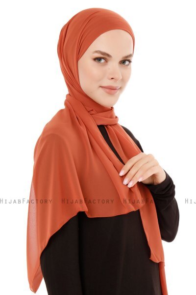 Derya - Hijab Práctico Chiffon Ladrillo