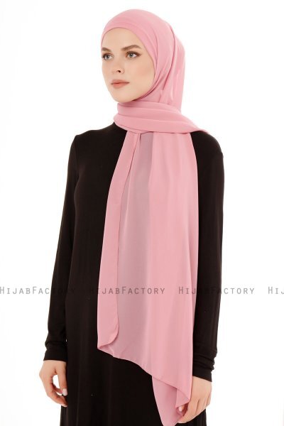 Derya - Hijab Práctico Chiffon Rosa Oscuro