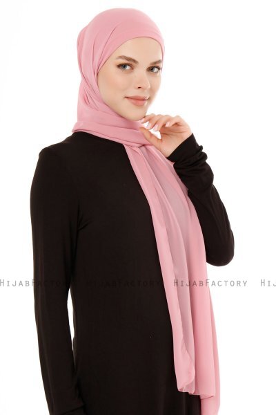 Derya - Hijab Práctico Chiffon Rosa Oscuro