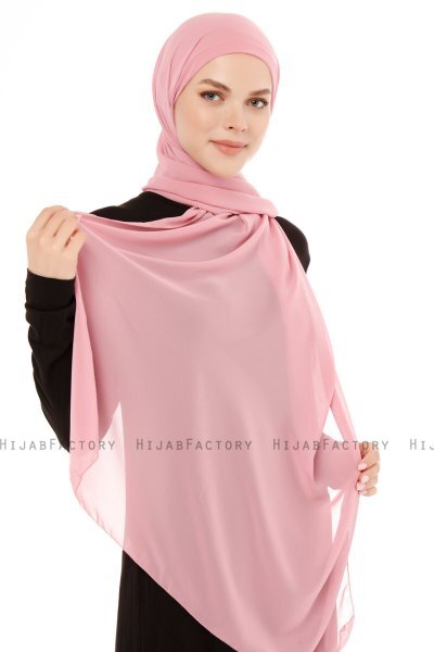 Derya - Hijab Práctico Chiffon Rosa Oscuro