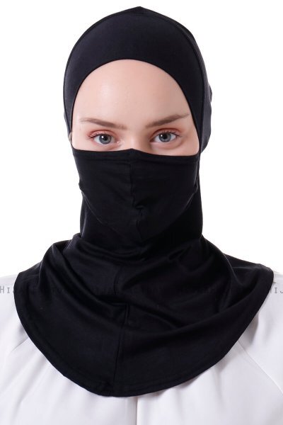 Damla - Pañuelo Máscara Ninja Hijab Negro