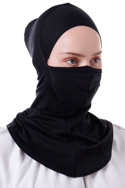 Damla - Pañuelo Máscara Ninja Hijab Negro