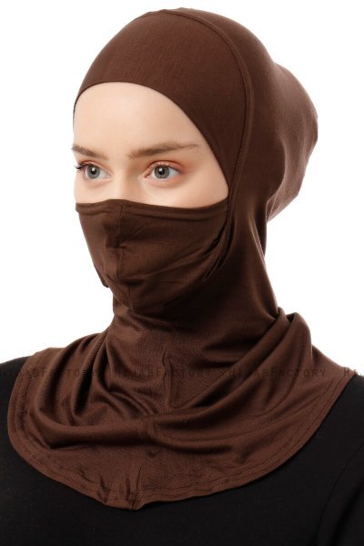 Damla - Pañuelo Máscara Ninja Hijab Marrón