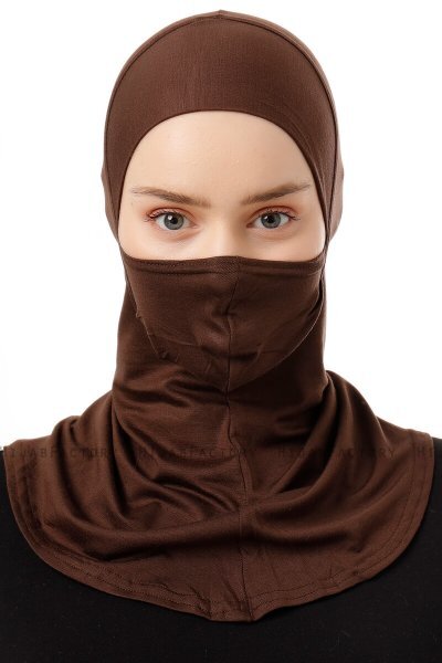 Damla - Pañuelo Máscara Ninja Hijab Marrón