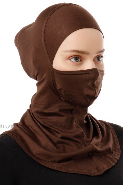Damla - Pañuelo Máscara Ninja Hijab Marrón