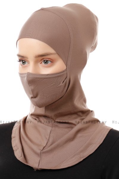 Damla - Pañuelo Máscara Ninja Hijab Taupe Oscuro