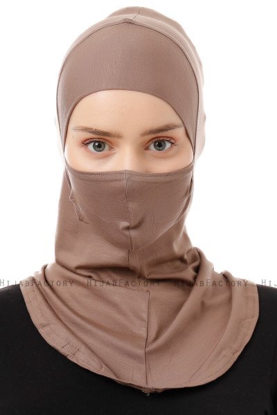 Damla - Pañuelo Máscara Ninja Hijab Taupe Oscuro