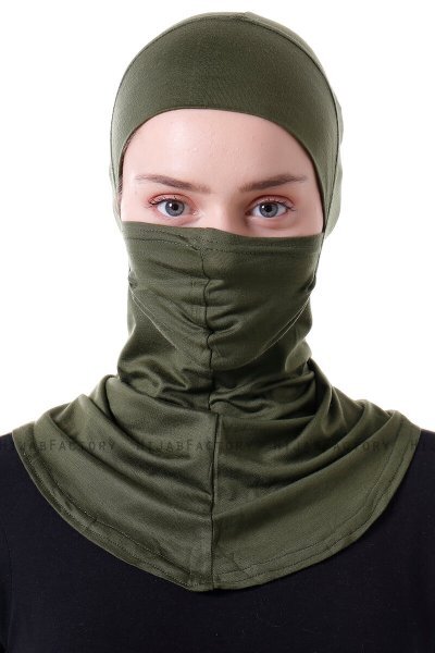 Damla - Pañuelo Máscara Ninja Hijab Caqui