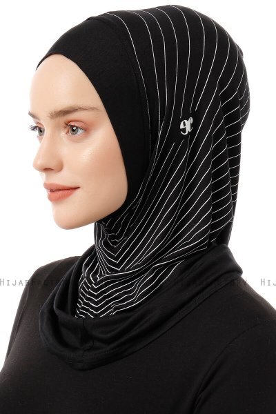 Babe Plain - Hijab Al Amira One-Piece Negro & Blanco