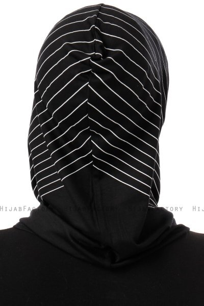 Babe Plain - Hijab Al Amira One-Piece Negro & Blanco