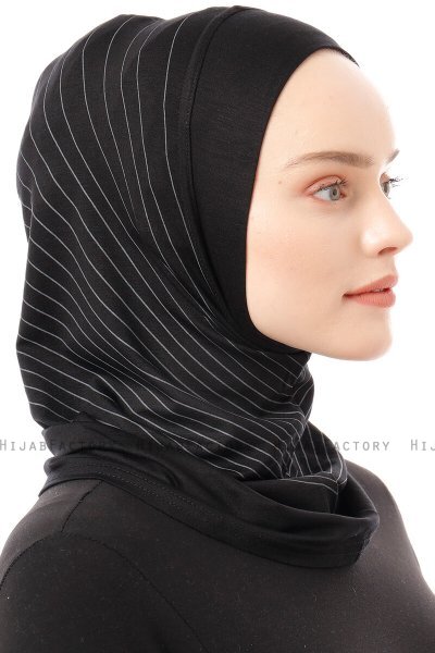 Babe Plain - Hijab Al Amira One-Piece Negro & Gris Claro