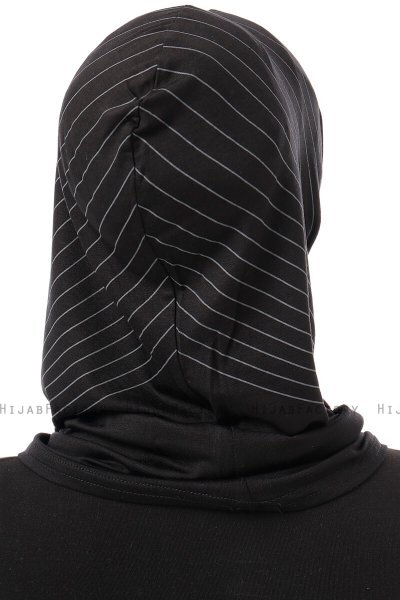 Babe Plain - Hijab Al Amira One-Piece Negro & Gris Claro