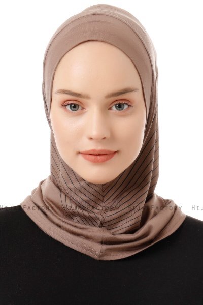 Babe Plain - Hijab Al Amira One-Piece Taupe Oscuro