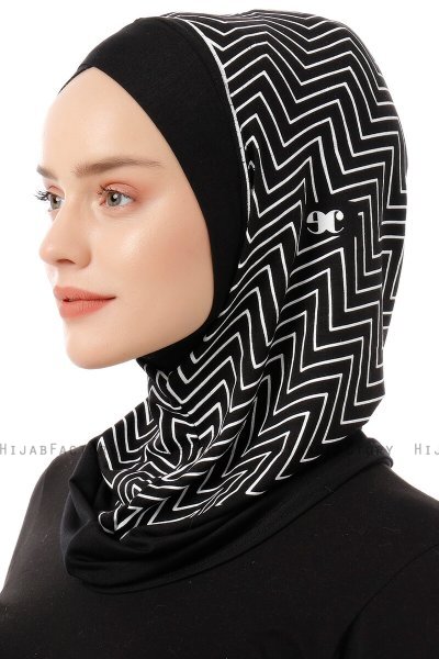 Silva Cross - Hijab Al Amira One-Piece Negro & Blanco