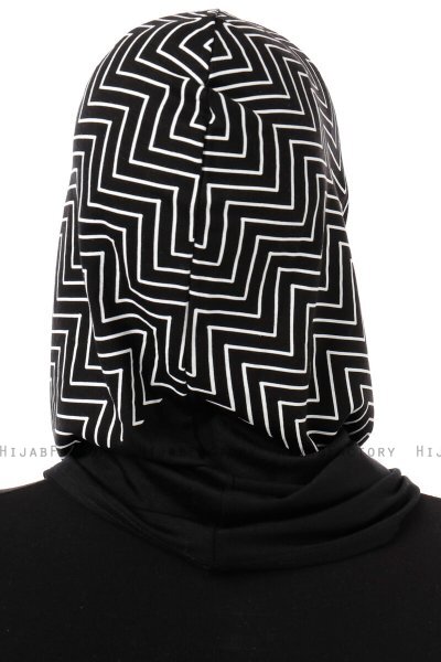 Silva Cross - Hijab Al Amira One-Piece Negro & Blanco