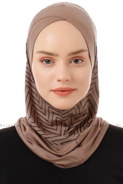 Silva Cross - Hijab Al Amira One-Piece Taupe Oscuro