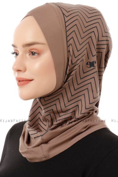Silva Cross - Hijab Al Amira One-Piece Taupe Oscuro