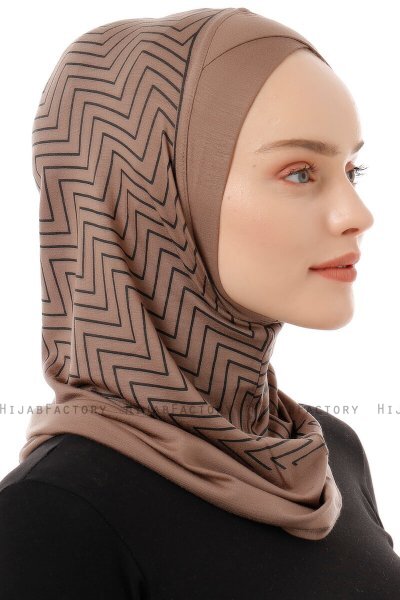 Silva Cross - Hijab Al Amira One-Piece Taupe Oscuro
