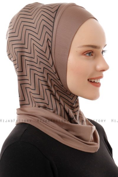 Silva Plain - Hijab Al Amira One-Piece Taupe Oscuro
