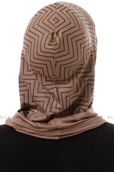 Silva Plain - Hijab Al Amira One-Piece Taupe Oscuro