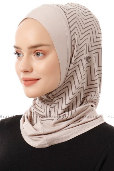 Silva Plain - Hijab Al Amira One-Piece Taupe Claro