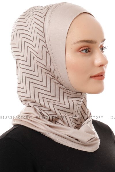 Silva Plain - Hijab Al Amira One-Piece Taupe Claro
