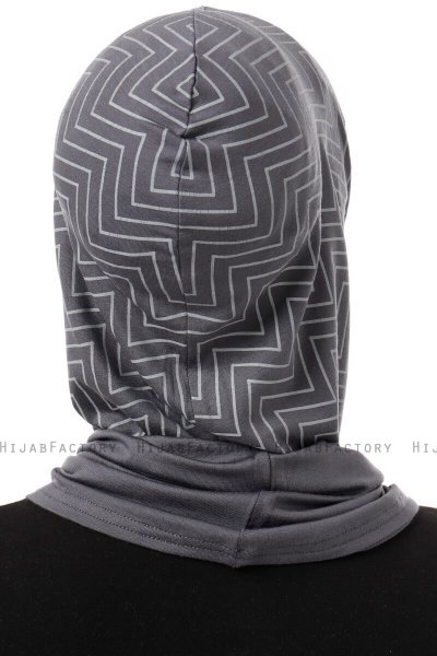 Silva Plain - Hijab Al Amira One-Piece Gris Oscuro