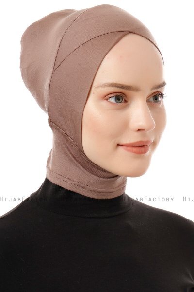 Elnara - Pañuelo Cross Hijab Taupe Oscuro
