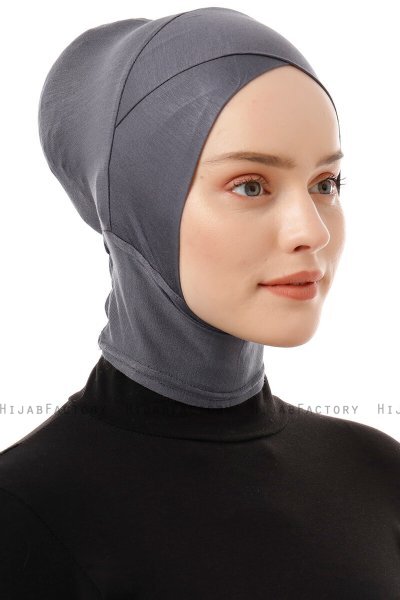 Elnara - Pañuelo Cross Hijab Gris Oscuro