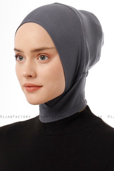 Elnara - Pañuelo Plain Hijab Gris Oscuro