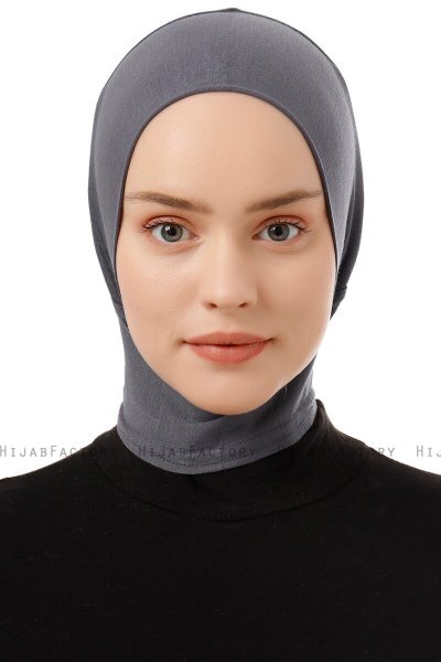 Elnara - Pañuelo Plain Hijab Gris Oscuro