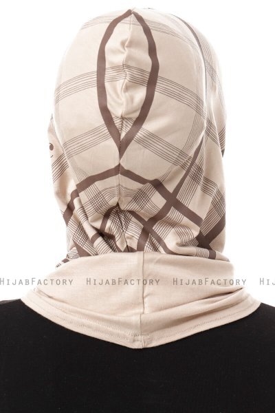 Ekose Plain - Hijab Al Amira One-Piece Taupe Claro