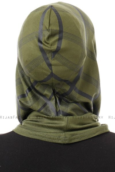 Ekose Plain - Hijab Al Amira One-Piece Caqui