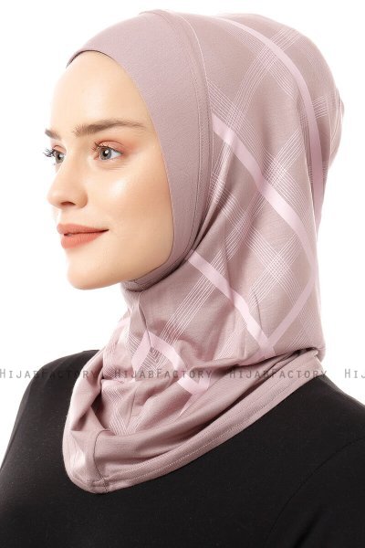 Ekose Plain - Hijab Al Amira One-Piece Piedra Gris