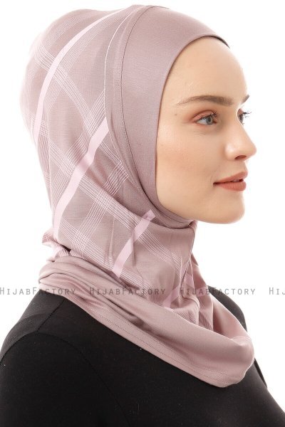 Ekose Plain - Hijab Al Amira One-Piece Piedra Gris