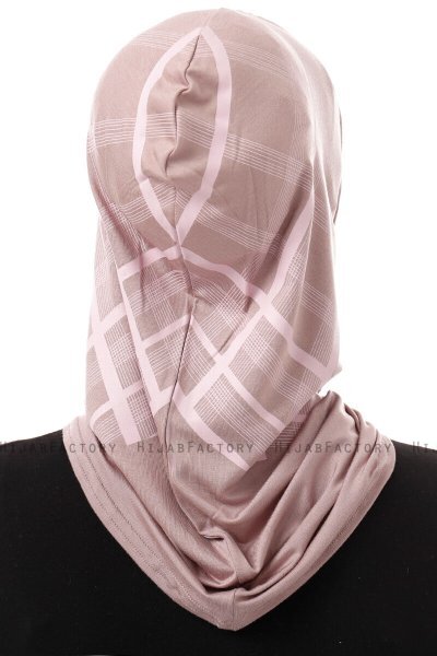 Ekose Plain - Hijab Al Amira One-Piece Piedra Gris