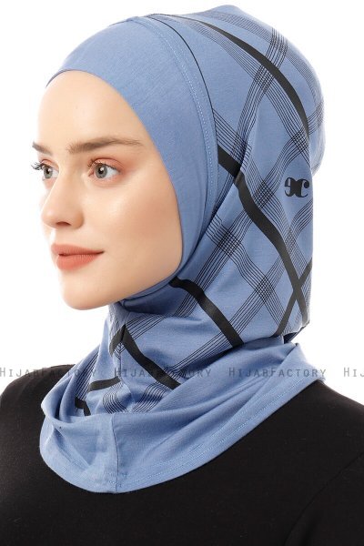 Ekose Plain - Hijab Al Amira One-Piece Índigo