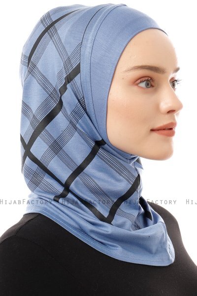 Ekose Plain - Hijab Al Amira One-Piece Índigo